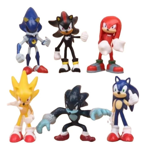 Sonic Shadow C/ 6 Bonecos Mini Action Figure  Pronta Entrega