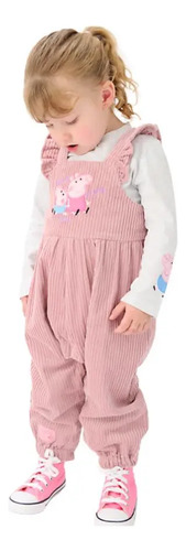 Overol Para Niñas Peppa Pig Rosa 2 Piezas