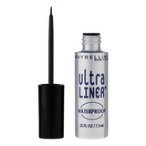 Delineador De Olhos Líquido Maybelline Ultra Liner Liquid Eyeliner Cor Black Con Acabamento Brilhante