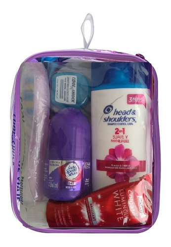Kit De Higiene Para Viaje Con Shampoo Mujer 5 Productos