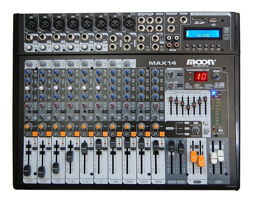 Consola Mixer Potenciada Moon Max14 14 Canales Usb 800w