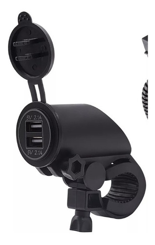 Cargador Usb Doble Moto Con Fusible Y Soporte