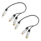 2 Adaptadores De Metal Rca Hembra A Doble Macho 2 Rca Cha