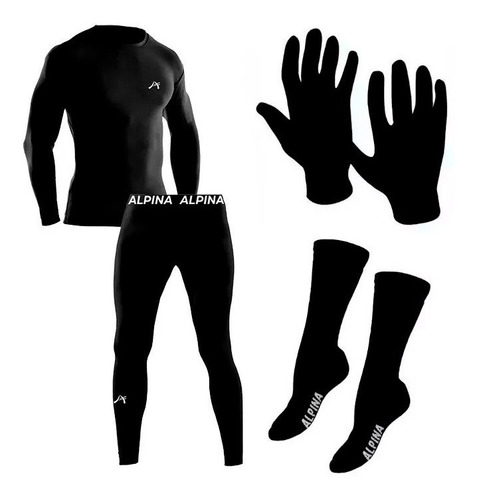 Conjunto Termico Alpina + Guantes P Piel + Medias P Piel Cuo