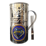 Vaso Guira Guiro Metal Con Raspador Boca Juniors 