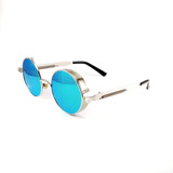 Gafas De Sol Casual Steampunk Redondas Filtro Uv400 Azul