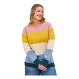 Sweater Dama Tejido Rayado Combinado De Colores  Art. 270