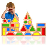 Domidoni Wood Building Blocks Set - Montessori Toys Wooden S