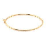 Bracelete Liso Banhado A Ouro 18k Semijoia Moda Pulseira