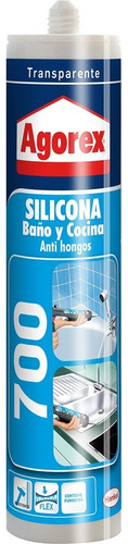 Silicona Baño Cocina Agorex Pl700 - Cartucho 300 Ml Color Blanco