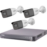 Kit Seguridad Hikvision Dvr 4 + 3 Camaras 1080p Varifocal