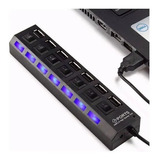 Hub 7 Puertos Multi Usb 2.0 Indicador Luz