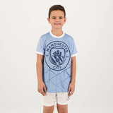 Kit Manchester City Maine Juvenil Azul Celeste E Branco
