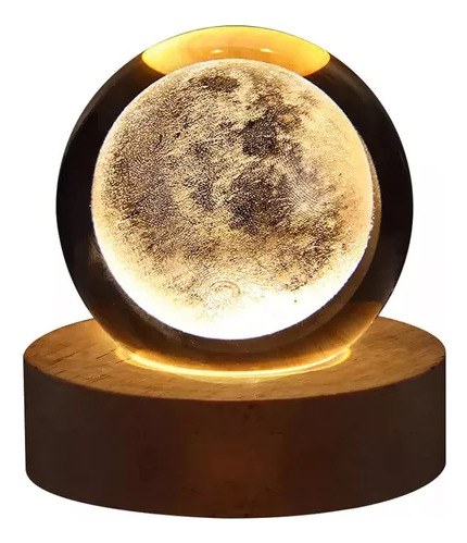 Luz Nocturna Luz De Cristal Esfera Planeta Luna New 2024