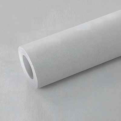 Papel De Parede Adesivo Lavável Textura Linho Cinza Suave 5m