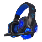 Audifonos Gamer Plextone Pc780 Headset Azul Luz Led 2x3.5mm