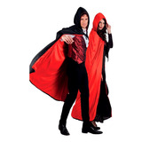 Capa Reversible Capucha Dracula Disfraz 130 Cm Halloween