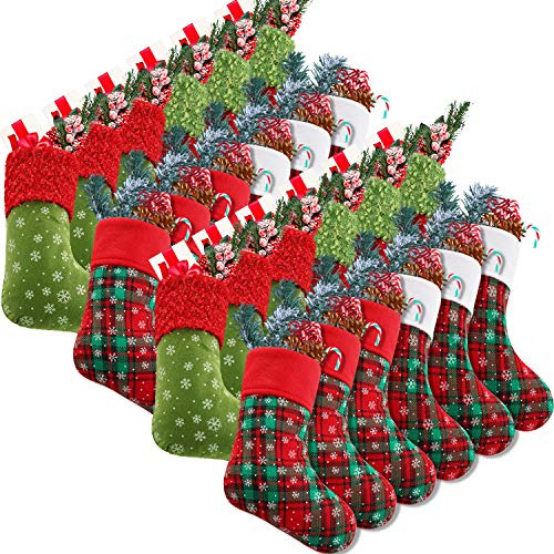 Calcetines De Navidad Mini De 9 Pulgadas Cuadros Copos ...