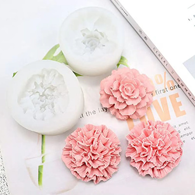 2pzs Molde De Silicón Flores Peonia Para Hacer Velas Jabones