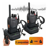 2 Pack Radios Walkie Talkie Recargable, Con Manos Libres