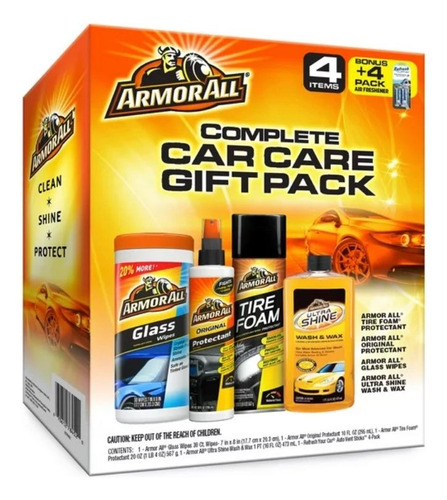 Kit Completo Armor All Limpieza Para Autos 4 Pz 