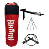 Bolsa Boxeo Relleno 0.90 Mts + Soporte Pared + Soga Saltar