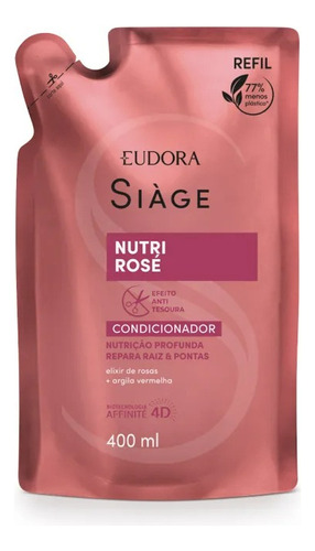  Refil Condicionador Eudora Siàge Nutri Rosé 400ml