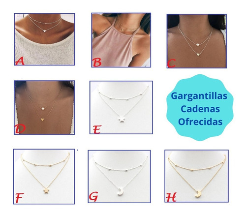 (recomedado) Gargantilla Cadena Collar Mujer Fantasía Fina