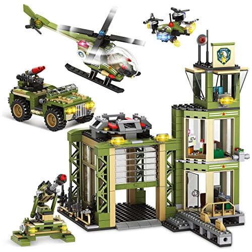 City War Military Base Army Rescue Tower Building Blocks Set