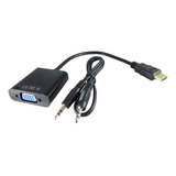 Cable Conversor Hdmi A Vga + Cable Audio Mini Plug 3,5mm