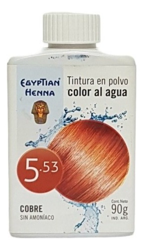  Tinturas Henna Egyptian En Polvo X 90 Grs Al Agua Tono Cobre 5.53