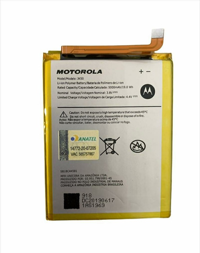 Bateira Motorola Moto G7 Power Xt1955 Original Jk50 
