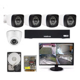 Kit 5 Câmeras Segurança Ir Protec Dvr 1008c Monitor 15 Pol.