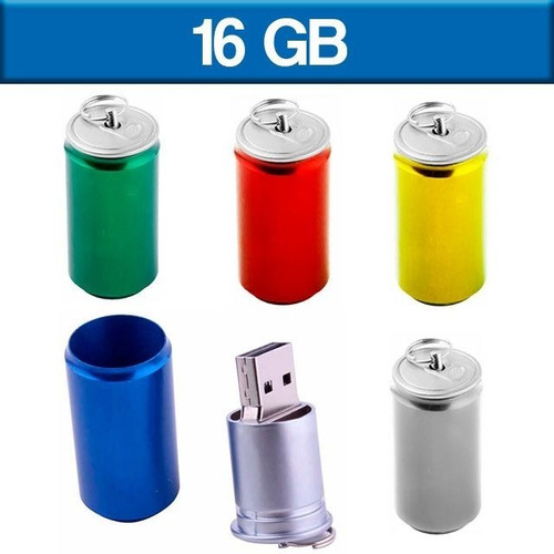 Usb Memoria 16gb Bote Lata Publicidad Promocional Ut Usb219