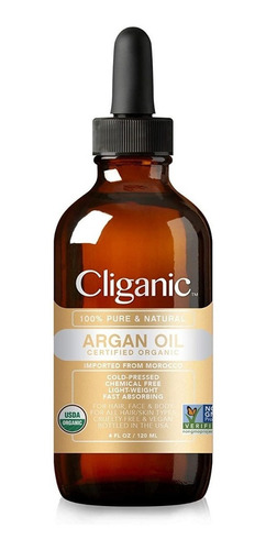 Cliganic Argan Oil 120ml Aceite De Argan Puro Prensado Frío
