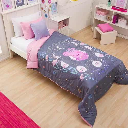 Cubrecama Estampado Peppa Pig 1 1/2 Plazas Moon