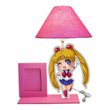 Lámpara De Buro Sailor Moon Con Portarretrato Centro De Mesa