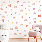 Whaline Boho Rainbow Pegatinas Decorativas Para Pared, Acuar