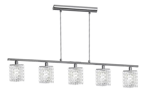 Aplique Lampara Colgante Techo Cristal 5 Luces Living Deco