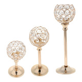 3 Unids Candelabros Mosaico De Cristal Lámpara De Mesa Luz M