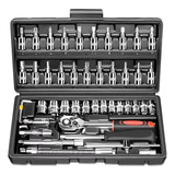 Pwrtool Juego Herramientas Mecánicas Dados Acerokit Kit 46pc