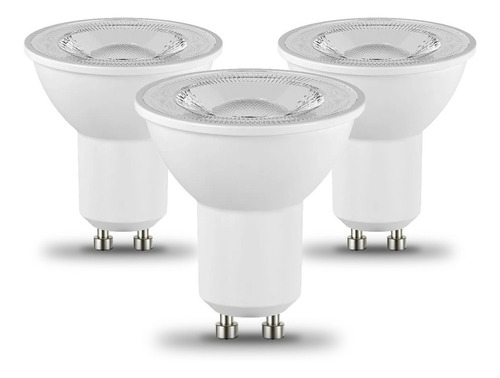 Lampara Led Pack X3 Dicroica Dimerizable Gu10 7w Fria Calida Color De La Luz Blanco Cálido