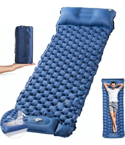 Colchoneta Inflable Plegable Para Acampada Y Senderismo