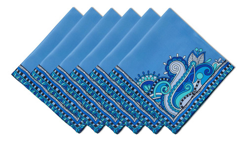 Yihomer Mykonos - Azulejo De Cachemira Azul Con Borde Para D