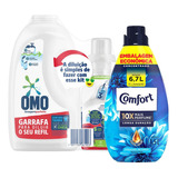 Kit Sabão Líquido Omo 500ml + Amaciante Comfort Cuidado 1.5l