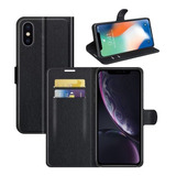 Capa Flip Carteira Para iPhone XS 5,8 Pol. Couro Porta Doc