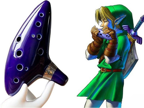 Ocarina Of Time The Legend Of Zelda 12 Furos Cerâmica Barato