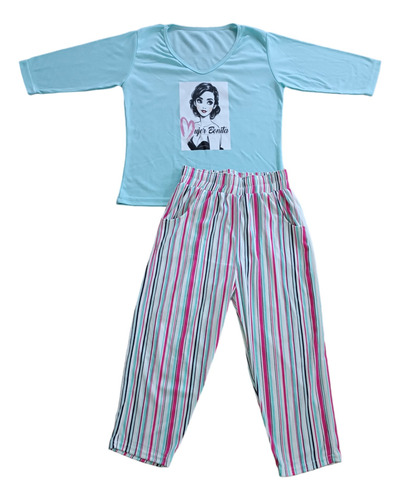 Pijamas Dama Con Bolsillos Algodón Capri