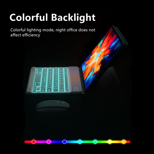 Funda Con Teclado Iluminado+ratón Para Tab A7 Lite 8.7 T220