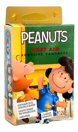 Curitas Primeros Auxilios Diseño Peanuts Charlie Brown 20 Pz
